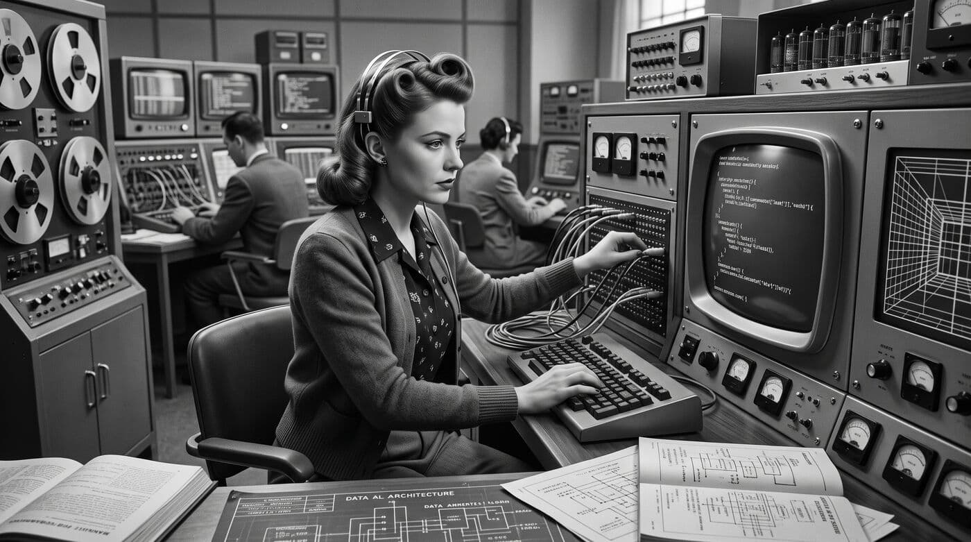 Vintage computer operator